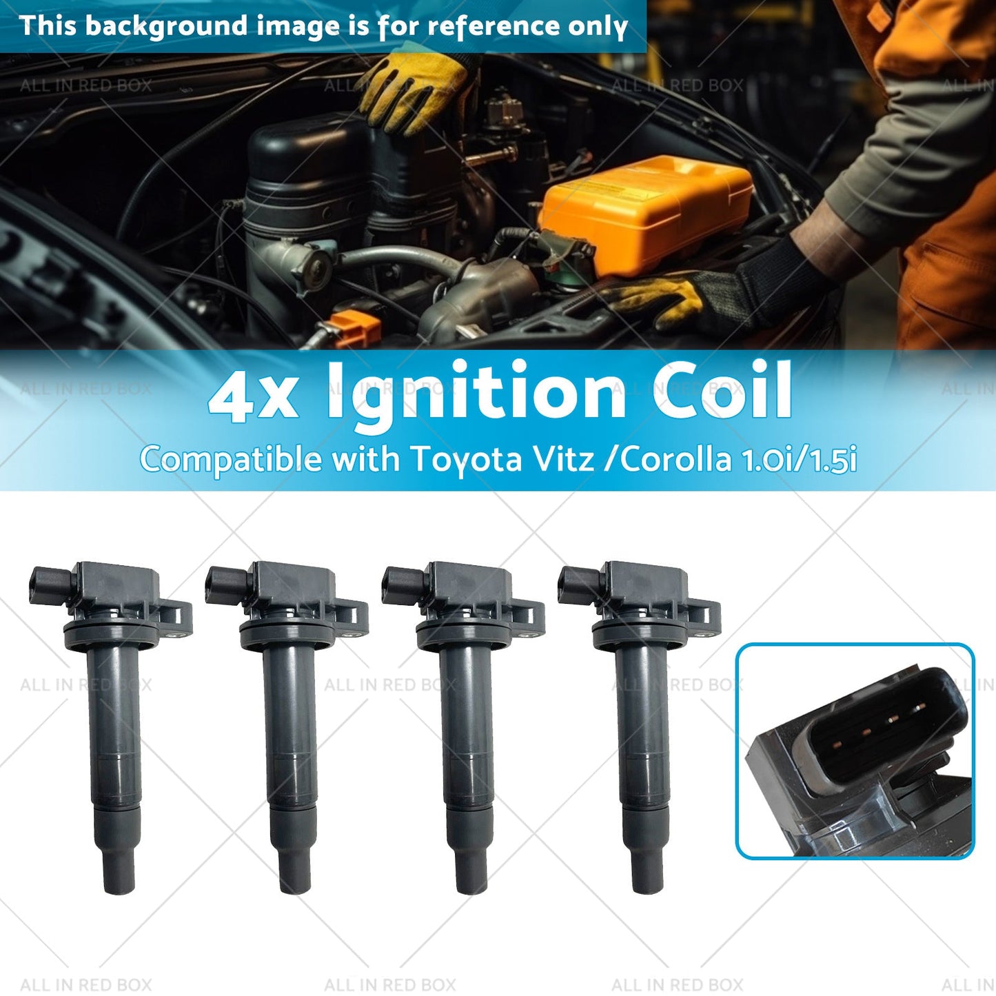 9091902240 4x Ignition Coils Suitablefor Toyota Vitz 00 or Corolla 13 1. 0i or 1. 5i-2