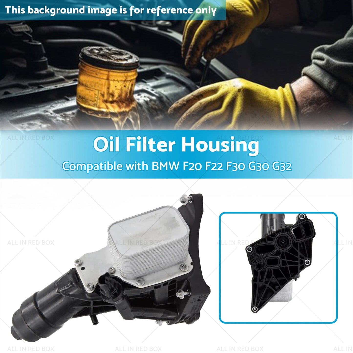 Black Engine Oil Cooler Filter Housing Suitable For BMW F20 F22 F30 G30 G32-2