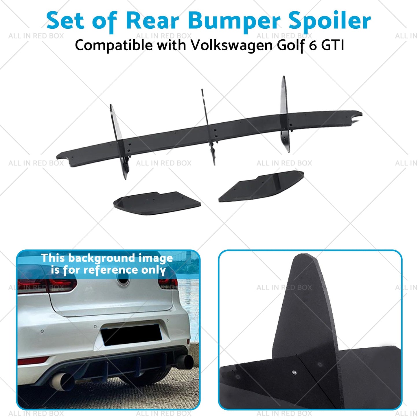 Rear Bumper Lip Diffuser Spoiler Suitable For VW Golf 6 MK6 GTI 2010-2014-4