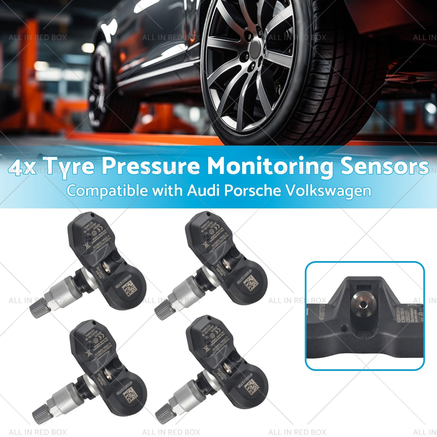 4x Tyre Pressure Monitoring Sensors Suitable for Audi Volkswagen Porsche 02-17-2