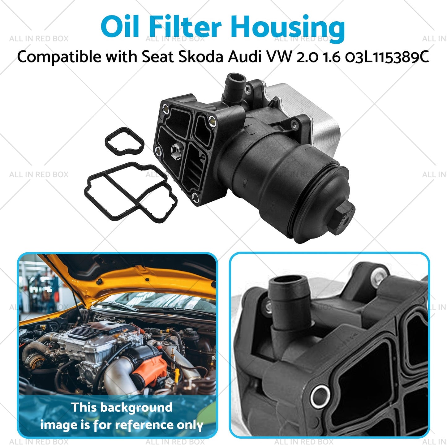 1x Oil Filter Housing Filter Cap and Gasket Suitable For Seat Skoda Audi VW 2. 0 1. 6-4