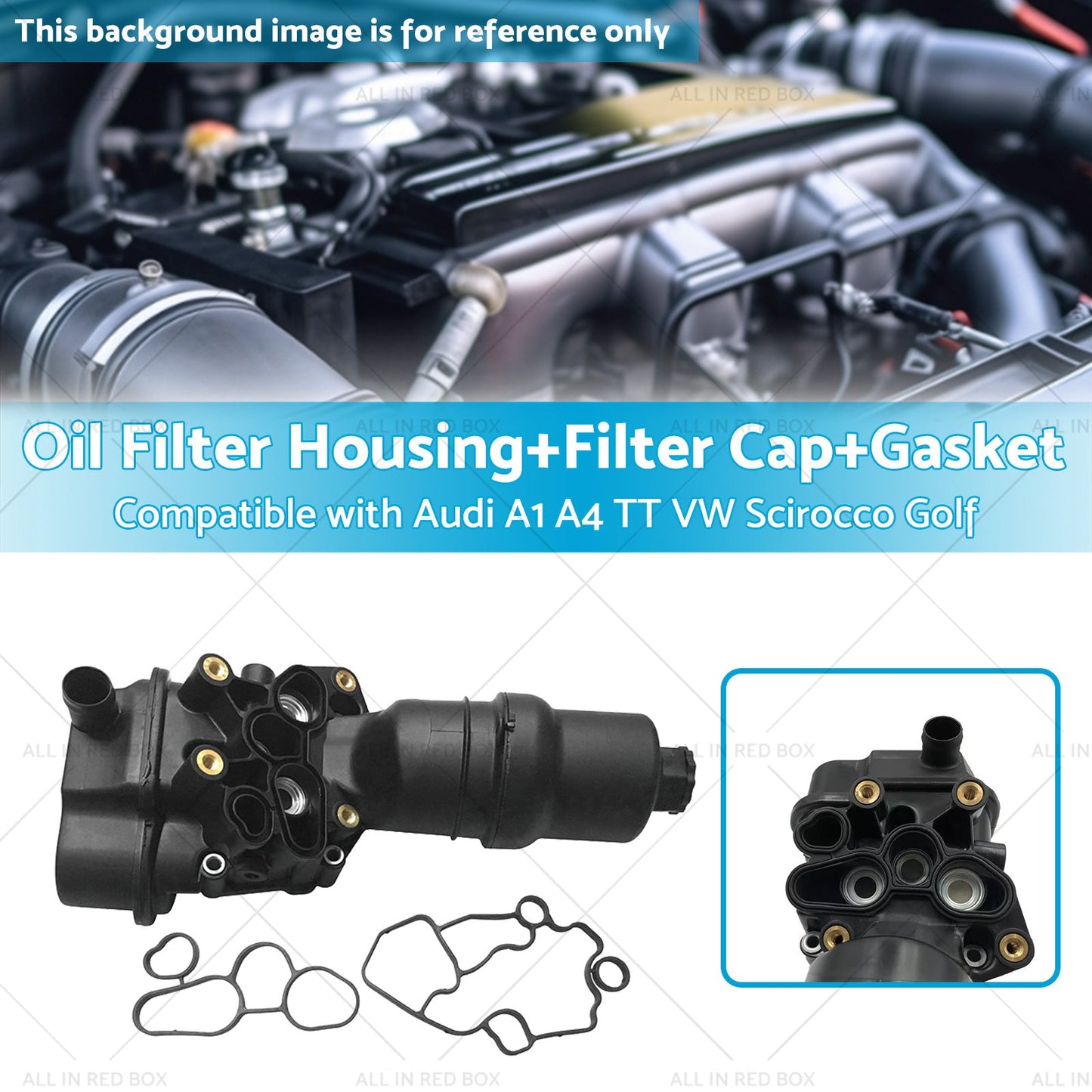 Oil Filter Housing with Gasket Suitable For VW Audi Seat 2. 0 TFSI 06F115397H-2
