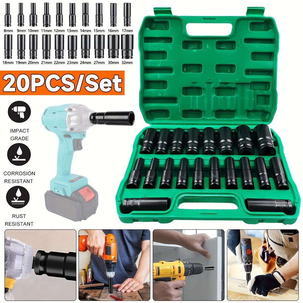 20X Metric Deep Impact Socket Set (8-32mm)-3