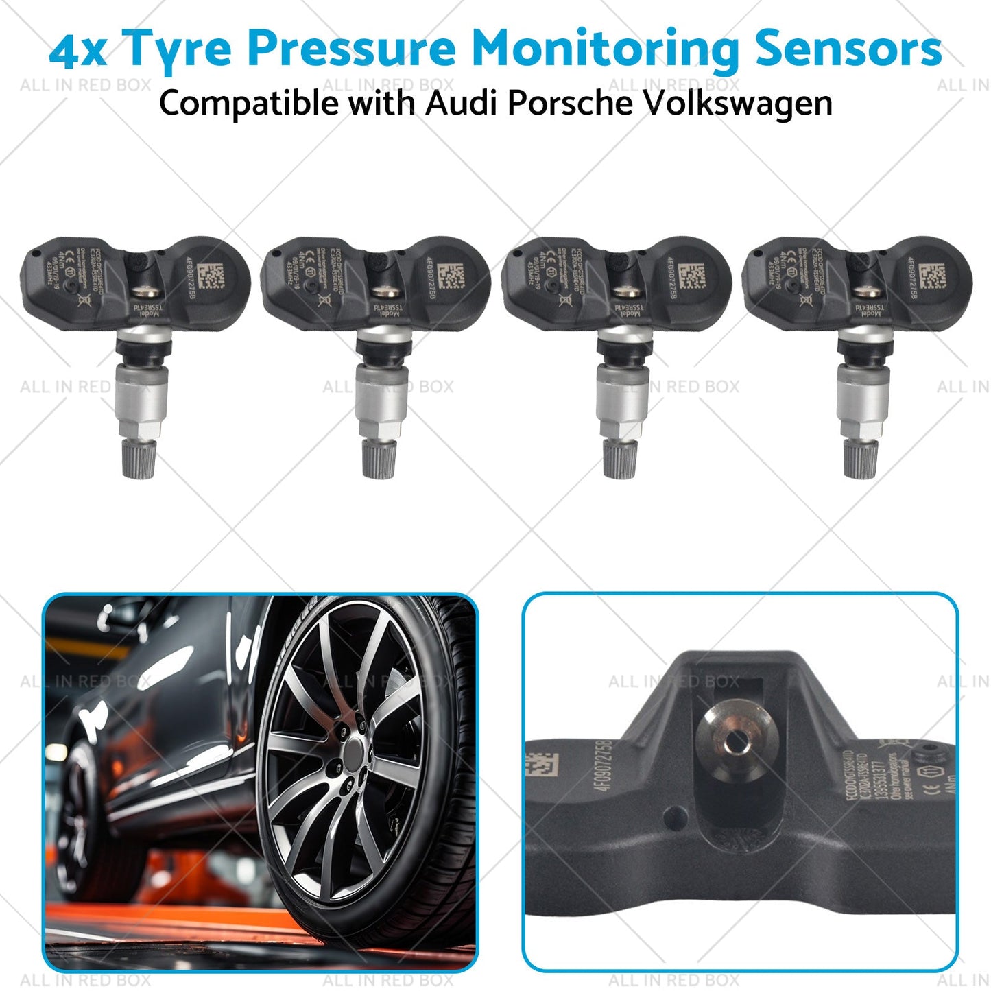 4x Tyre Pressure Monitoring Sensors Suitable for Audi Volkswagen Porsche 02-17-3