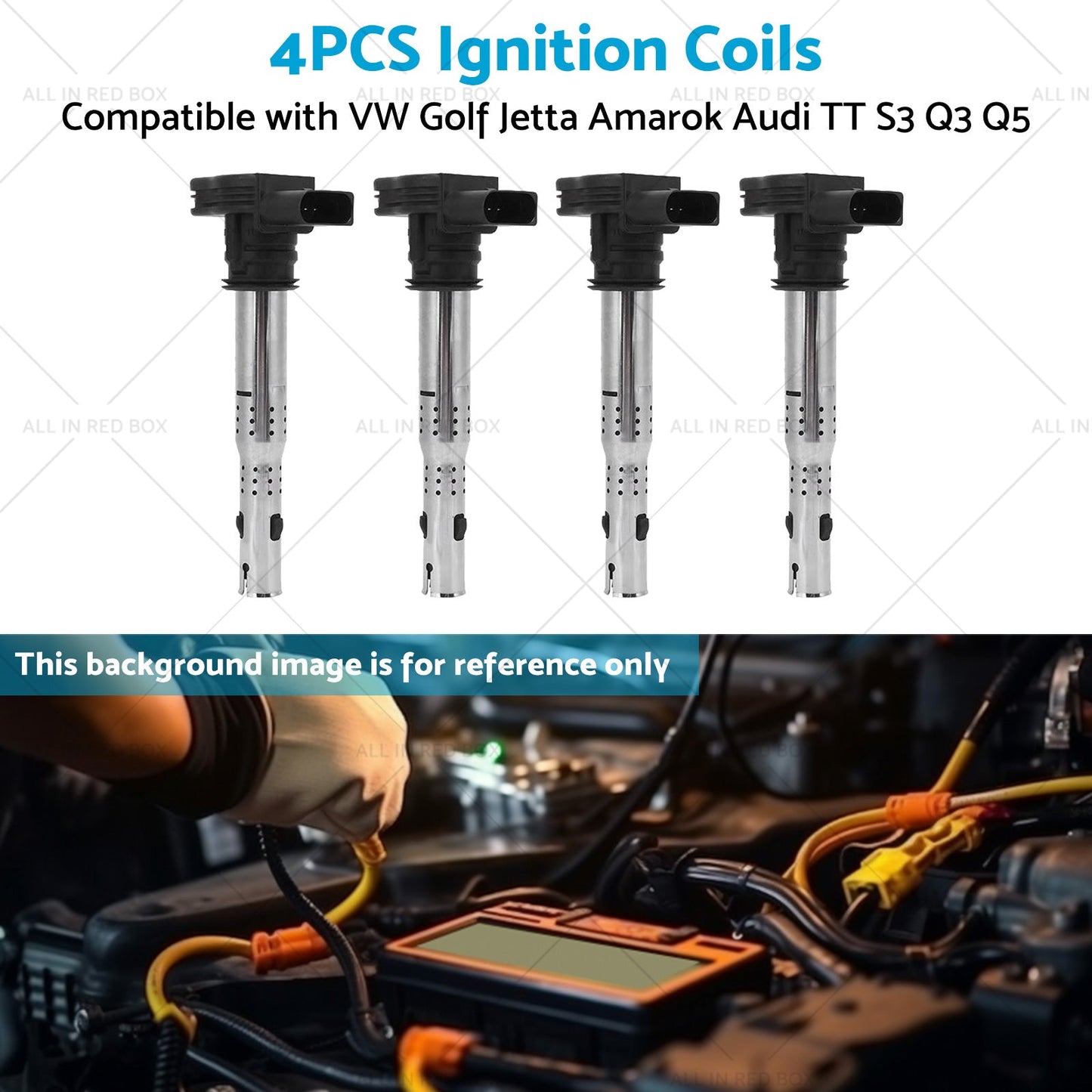 4PCS Ignition Coils Suitable for VW Golf Jetta Amarok Audi Q3 Q5 TT S3 1. 8L 2. 0L-4