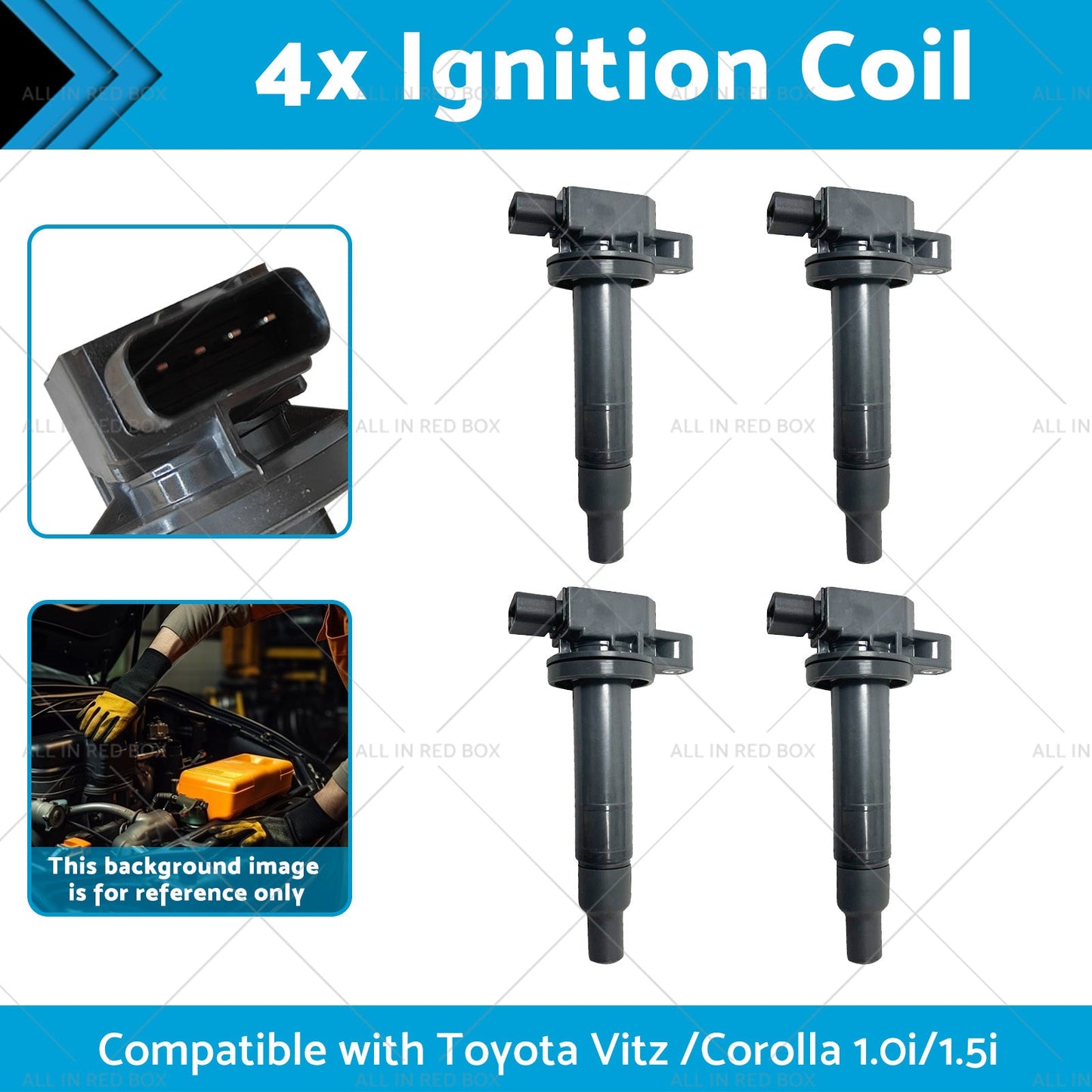 9091902240 4x Ignition Coils Suitablefor Toyota Vitz 00 or Corolla 13 1. 0i or 1. 5i-1