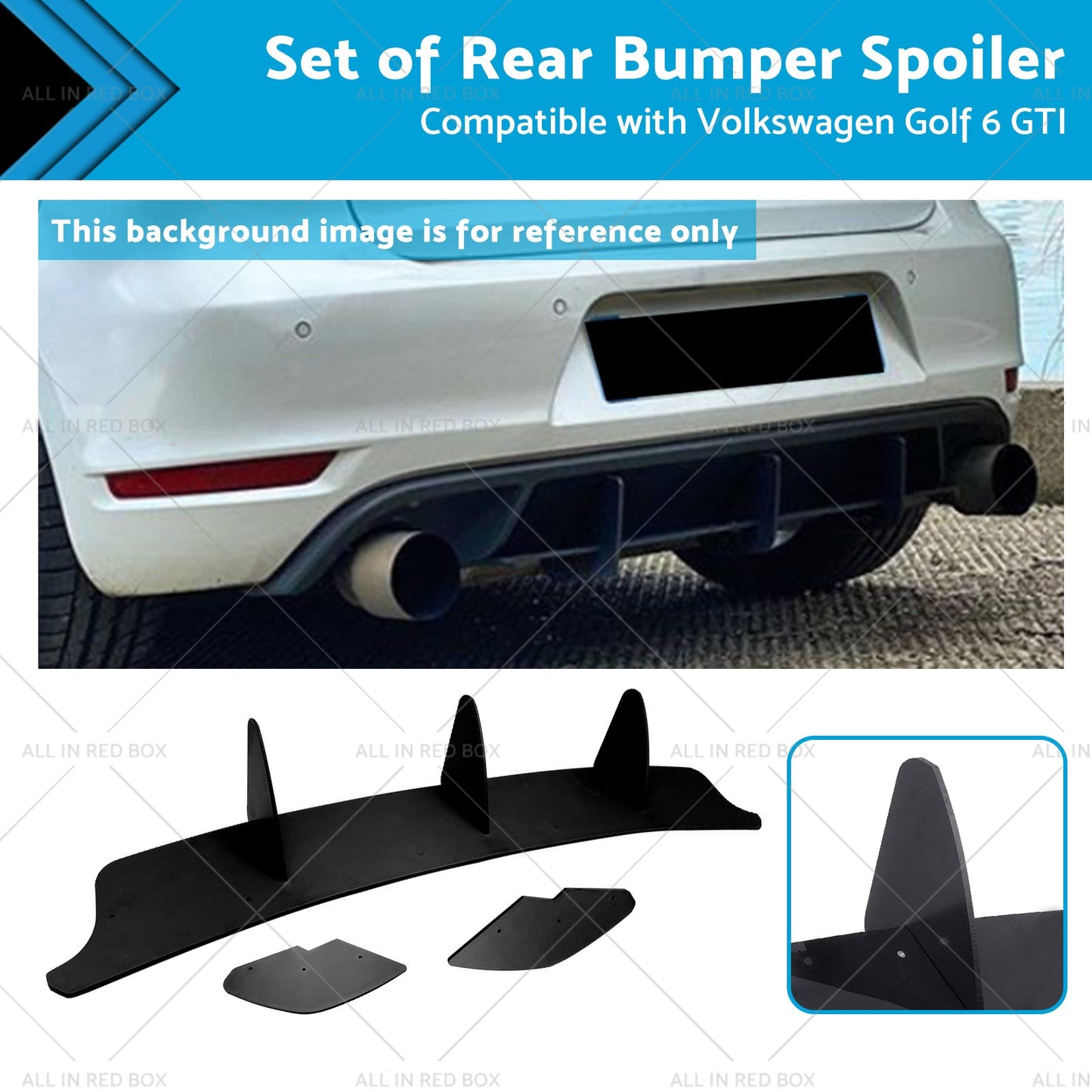 Rear Bumper Lip Diffuser Spoiler Suitable For VW Golf 6 MK6 GTI 2010-2014-0