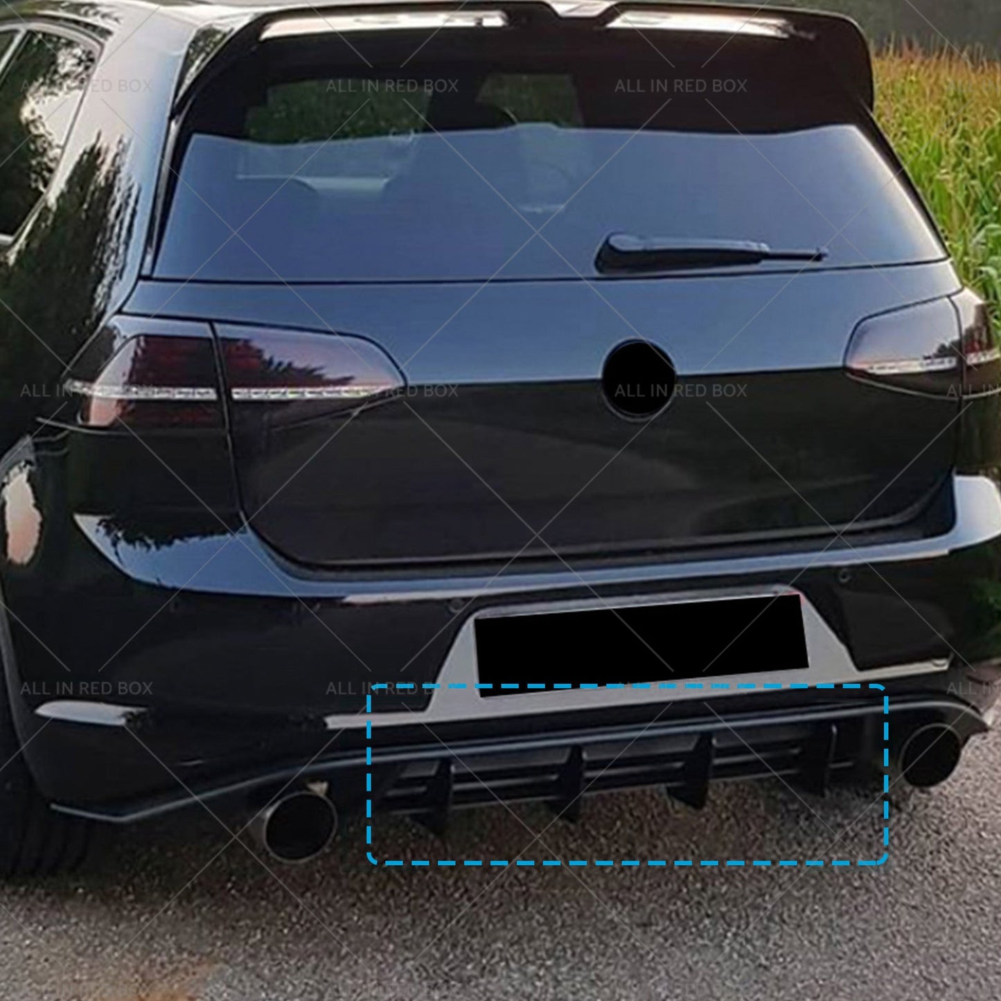 4 Fins Rear Bumper Diffuser Lip Spoiler Suitable For Volkswagen VW Golf MK7 GTI-1