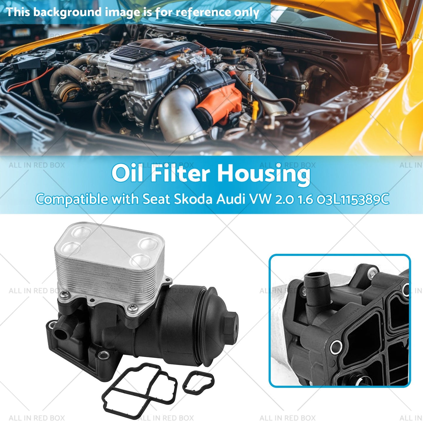 1x Oil Filter Housing Filter Cap and Gasket Suitable For Seat Skoda Audi VW 2. 0 1. 6-2