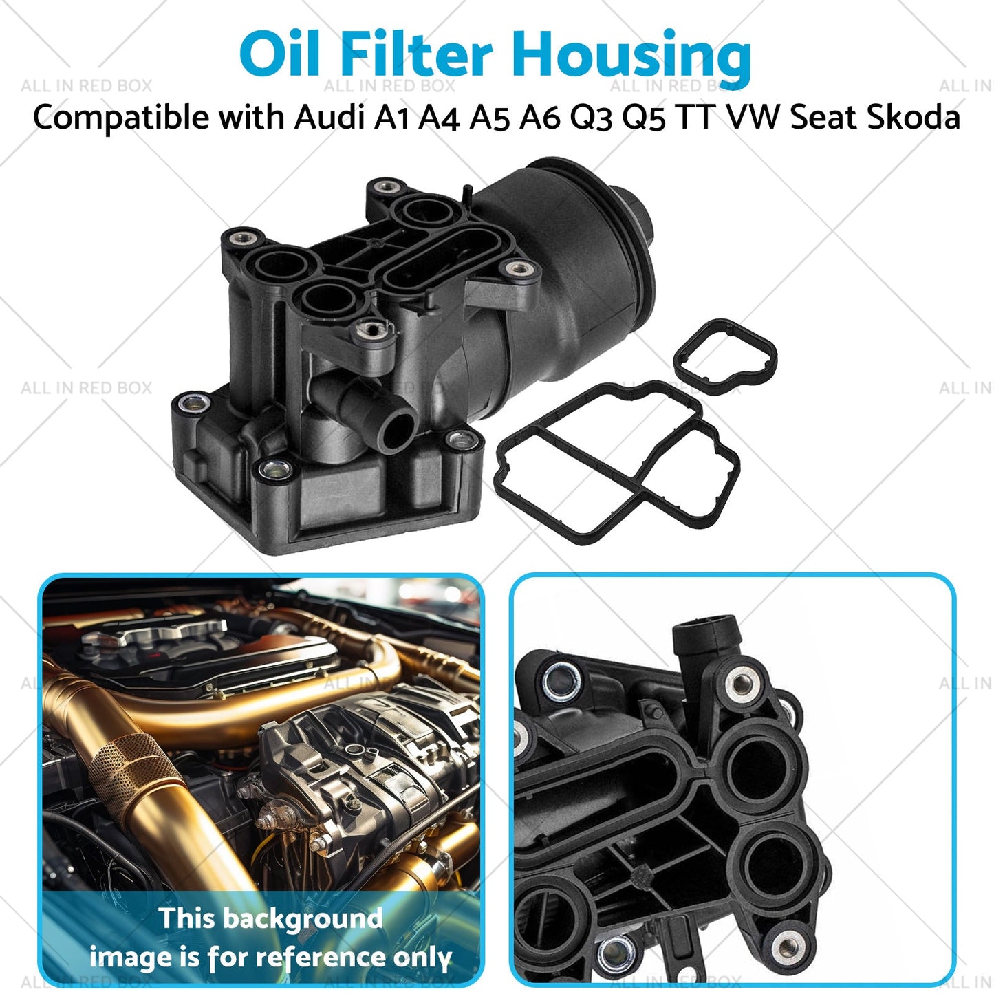 Oil Filter Housing 03L115389H Suitable for VW Seat Skoda Audi A1 A4 A5 A6 Q3 Q5-3