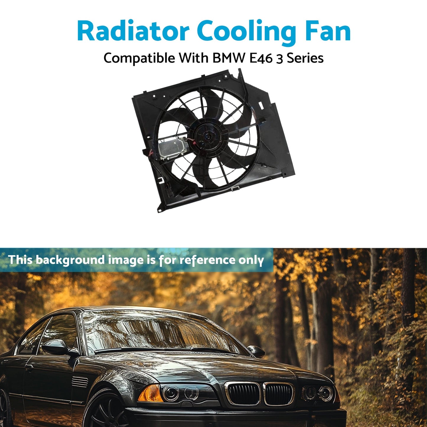 Radiator Cooling Fan Suitable for BMW E46 with control mod and brush motor-3