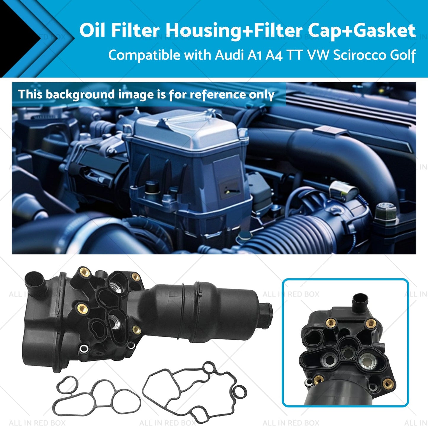 Oil Filter Housing with Gasket Suitable For VW Audi Seat 2. 0 TFSI 06F115397H-0