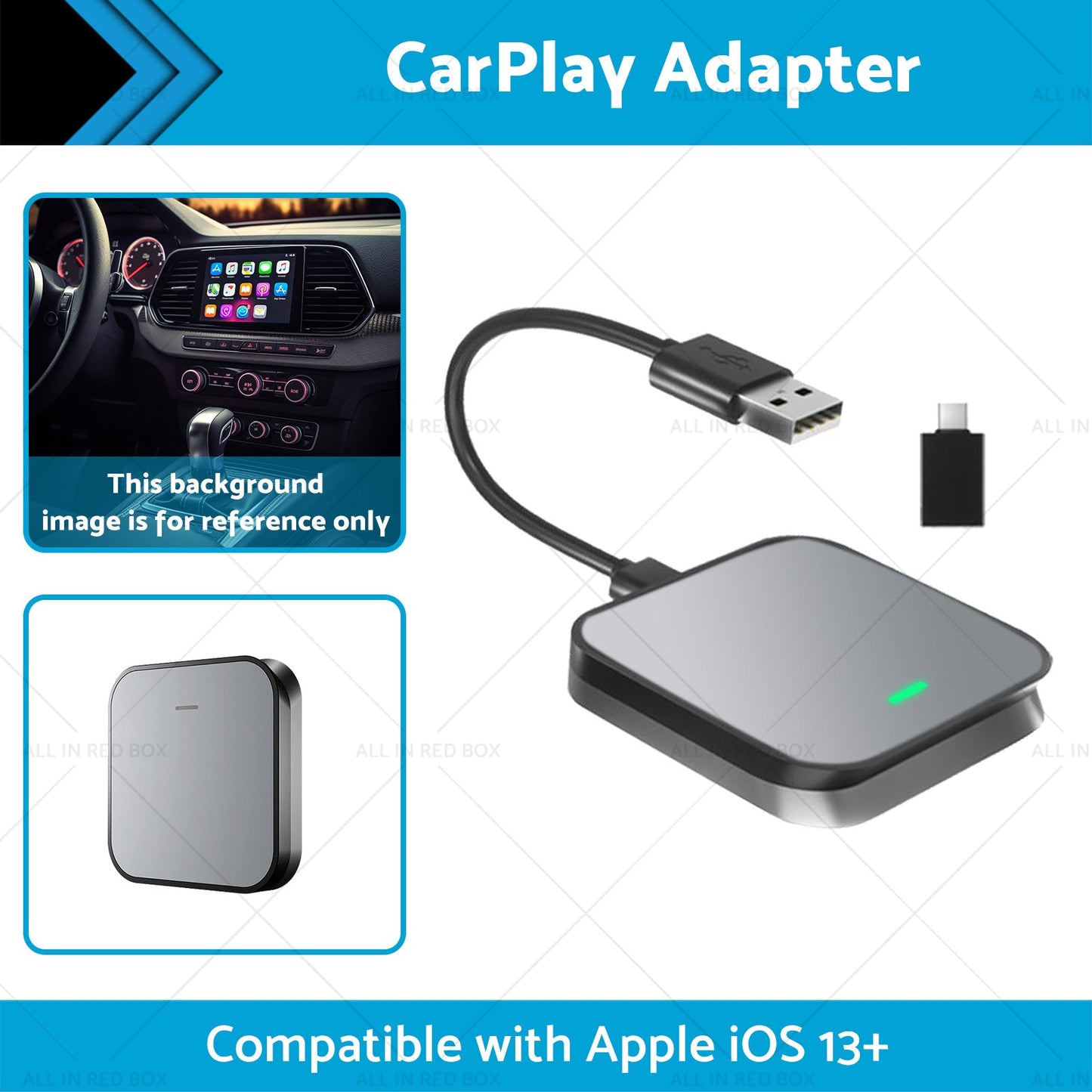 Gray Bluetooth USB Wireless Receiver Suitable for Apple CarPlay Adapter-1