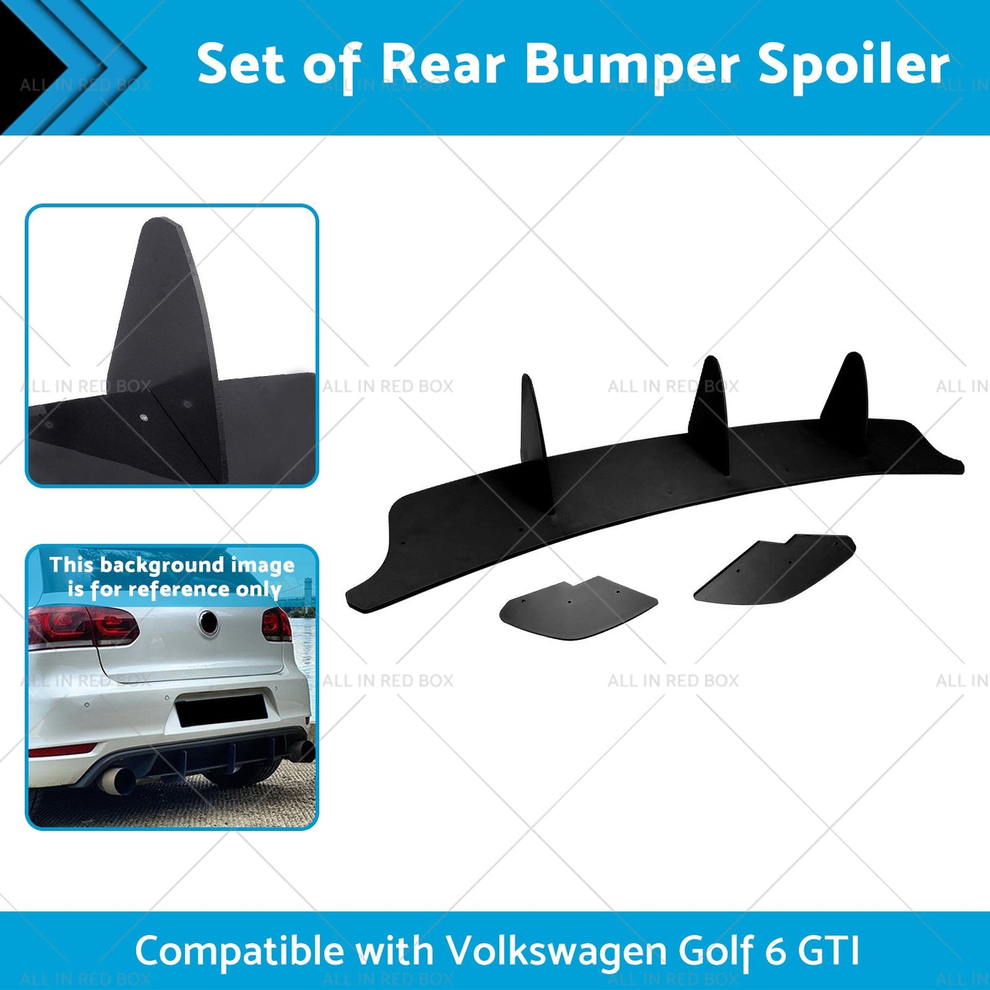 Rear Bumper Lip Diffuser Spoiler Suitable For VW Golf 6 MK6 GTI 2010-2014-1