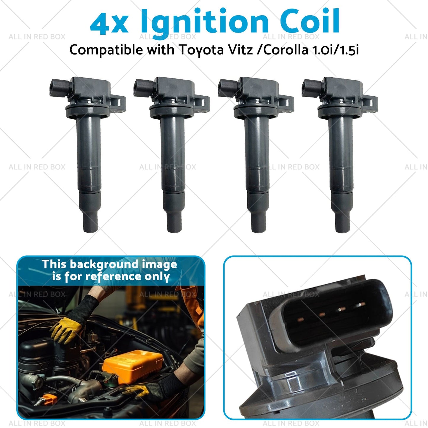 9091902240 4x Ignition Coils Suitablefor Toyota Vitz 00 or Corolla 13 1. 0i or 1. 5i-3