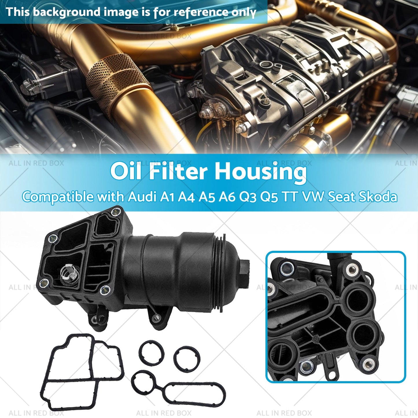 Oil Filter Housing 03L115389H Suitable for VW Seat Skoda Audi A1 A4 A5 A6 Q3 Q5-2