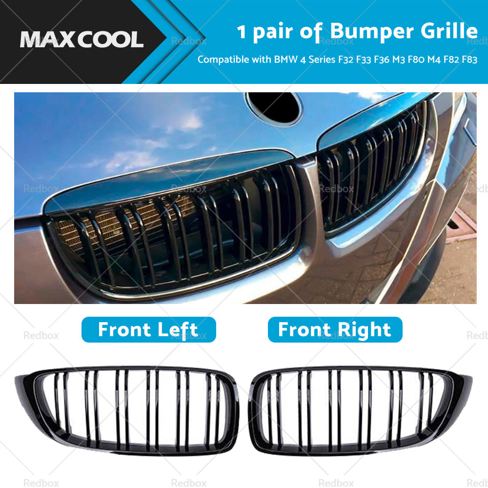 Bumper Grille Grill Suitable for BMW 4 Series F32 F33 F36 M3 F80 M4 Gloss Black-0