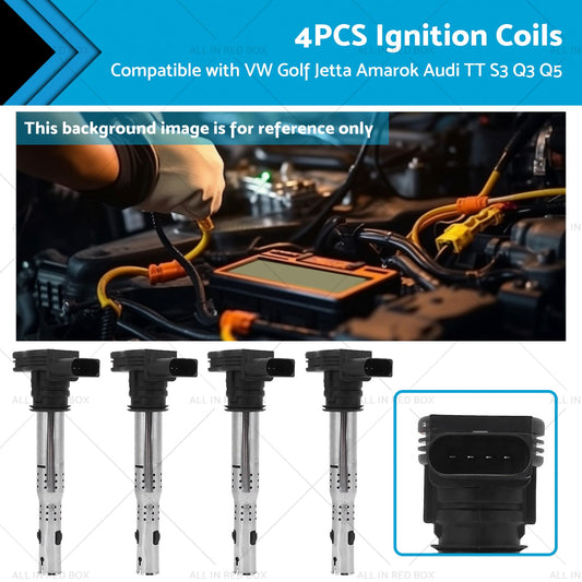 4PCS Ignition Coils Suitable for VW Golf Jetta Amarok Audi Q3 Q5 TT S3 1. 8L 2. 0L-0