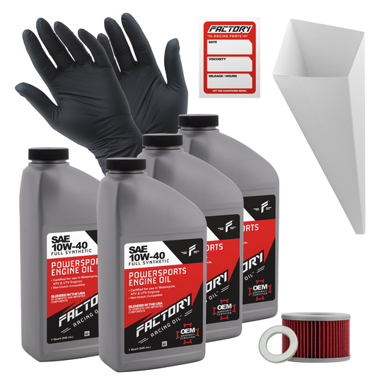 Factory Racing Parts SAE 10W-40 4 Quart Oil Change Kit For Honda TRX650FA, TRX650FGA, TRX680FA, TRX680FGA, MUV700-0