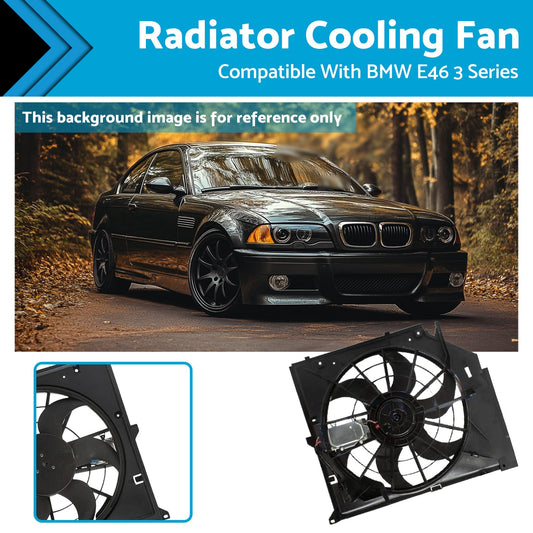 Radiator Cooling Fan Suitable for BMW E46 with control mod and brush motor-0