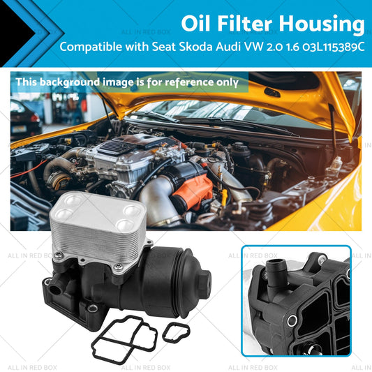 1x Oil Filter Housing Filter Cap  and Gasket Suitable For Seat Skoda Audi VW 2. 0 1. 6-0