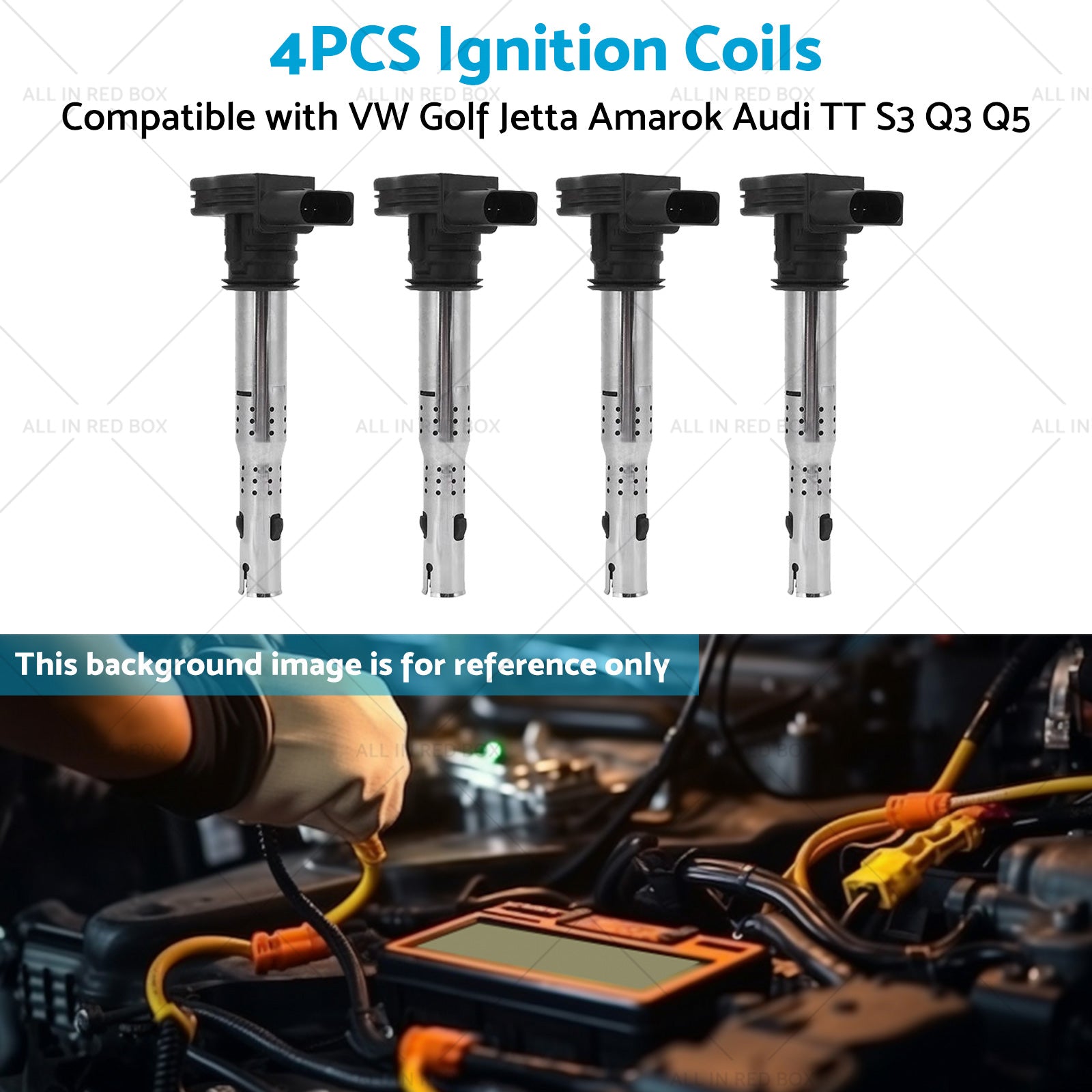 4PCS Ignition Coils Suitable for VW Golf Jetta Amarok Audi Q3 Q5 TT S3 1. 8L 2. 0L-4