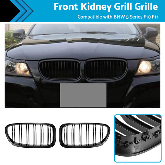 Bumper Bar Grill Grille Bodykit Suitable For BMW 5 Series F10 F11 Gloss Black-0