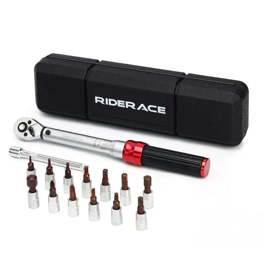 Bicycle Torque Wrench Set Dual Direction Socket Kit Red-0