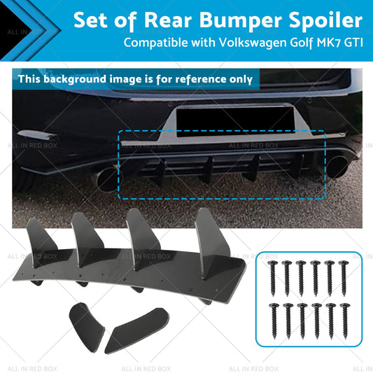 4 Fins Rear Bumper Diffuser Lip Spoiler Suitable For Volkswagen VW Golf MK7 GTI-0