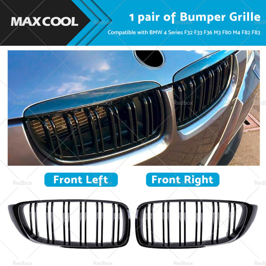 Bumper Grille Grill Suitable for BMW 4 Series F32 F33 F36 M3 F80 M4 Gloss Black-0